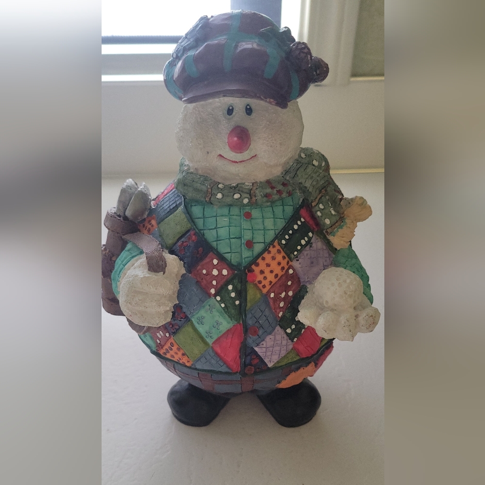 Colorful Patchwork Art Figurine